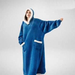 Comfy Hooded Sherpa Blanket – Oversize Wearable Warmth for Home & Outdoors