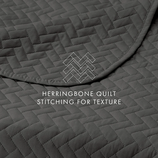 Microfiber Herringbone Coverlet – Ultra Soft & Machine Washable Quilt Set