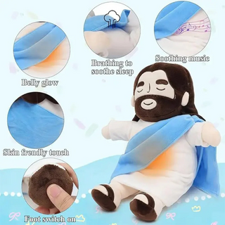 Breathing Jesus Plushie with Lights, Music & 4 Comfort Modes
