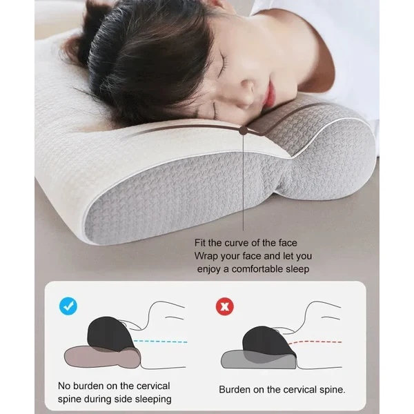 Ergonomic Cervical Pillow – Breathable Goose Down & Memory Foam