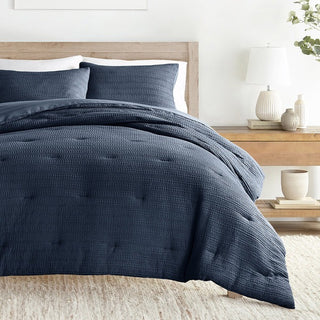 Luxury Waffle Comforter Set with Cozy Oversized 3-Piece & Shams