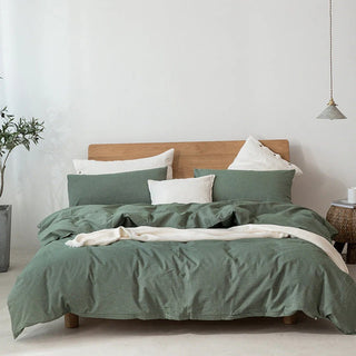 Japanese Cotton Duvet Set with Pre-Washed Natural Fringes