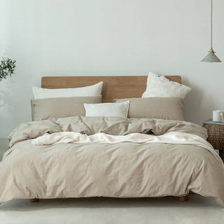 Japanese Cotton Duvet Set with Pre-Washed Natural Fringes