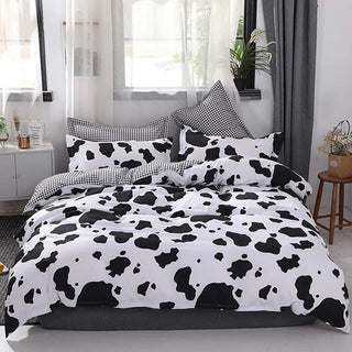 Cow Print Duvet Set with Reversible Soft Microfiber Bedding