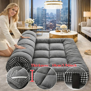 Plush Quilted Roll-Up Futon Mattress with High-Density Foam