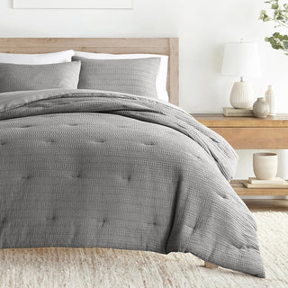 Luxury Waffle Comforter Set with Cozy Oversized 3-Piece & Shams
