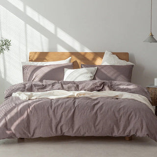 Japanese Cotton Duvet Set with Pre-Washed Natural Fringes