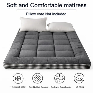Plush Quilted Roll-Up Futon Mattress with High-Density Foam