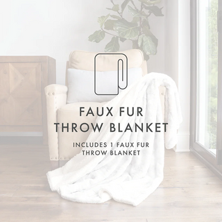 Large Reversible Faux Fur Blanket with Warm Sherpa Lining