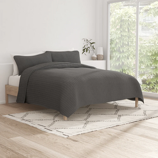 Microfiber Herringbone Coverlet – Ultra Soft & Machine Washable Quilt Set