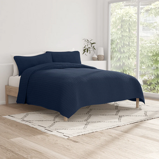 Microfiber Herringbone Coverlet – Ultra Soft & Machine Washable Quilt Set