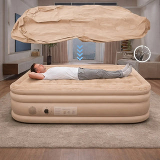 Premium Flocked Air Mattress with Type-C Rechargeable Pump