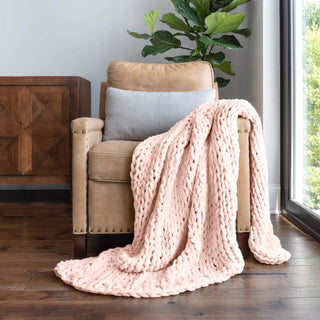 Chunky Knit Throw Blanket with Hypoallergenic Soft Acrylic