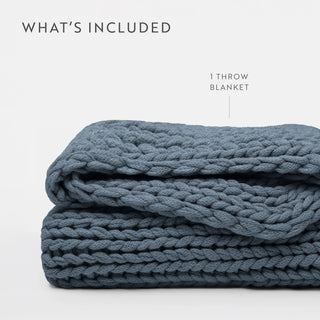 Chunky Knit Throw Blanket with Hypoallergenic Soft Acrylic