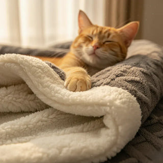 Sherpa Fleece Throw Blanket – Cable Knit with Dual-Sided Softness